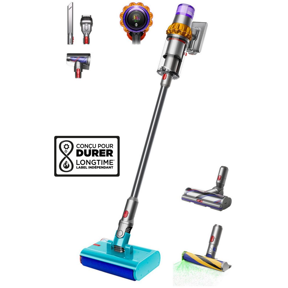 Odkurzacz Bezprzewodowy Dyson V15s Detect Submarine 240 Airwatts i 60 Minut Czasu Pracy