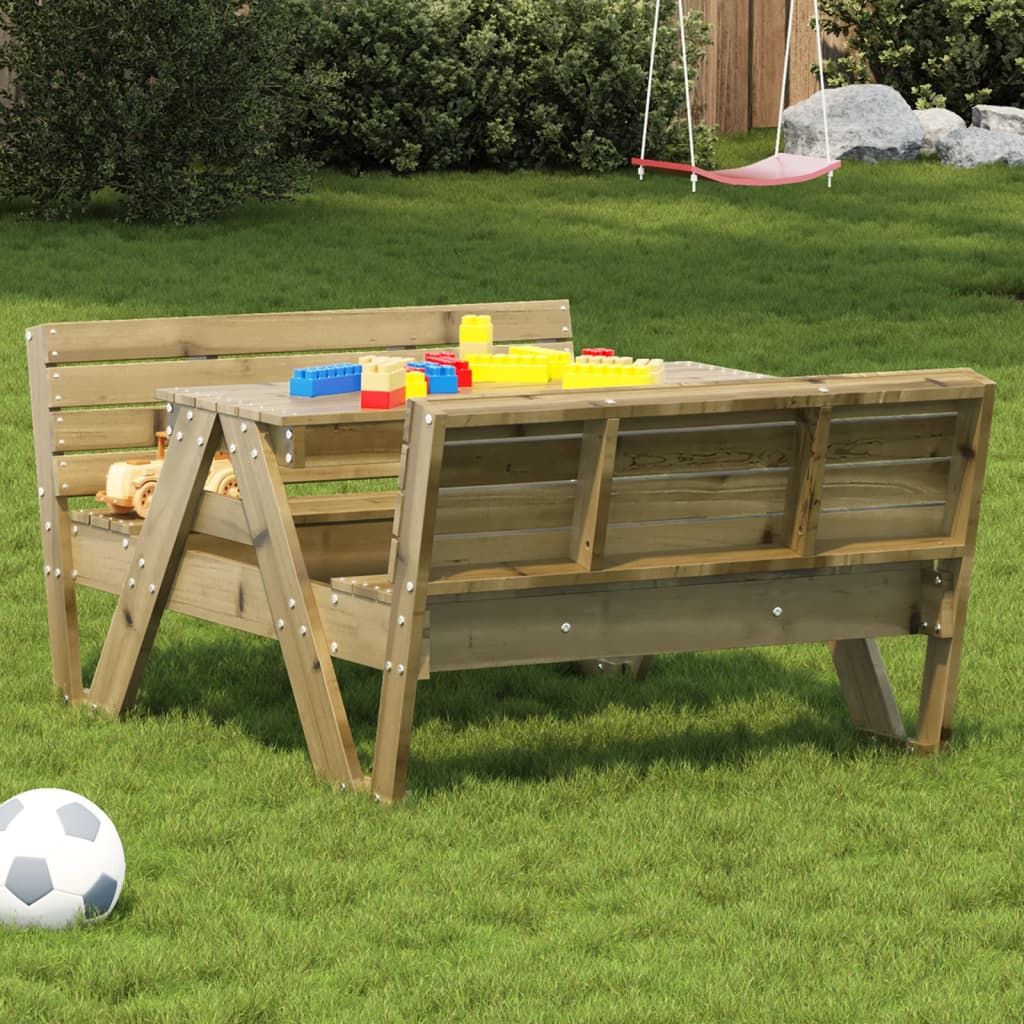 Mesa De Picnic De Madera De Pino Impregnada VidaXL - 160x134x75 Cm, Con Bancos, Para Jardín Y Terraza
