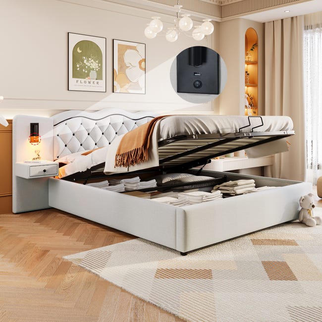 Letto contenitore biancheria 180x200 cm comodini contenitori