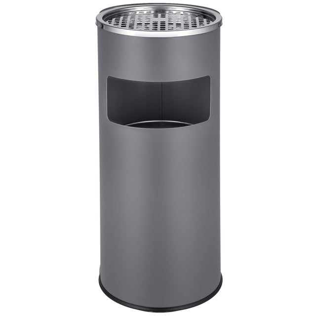 Posacenere su base in acciaio grigio antracite 25 x 61 cm, capacità 20 L TECTAKE