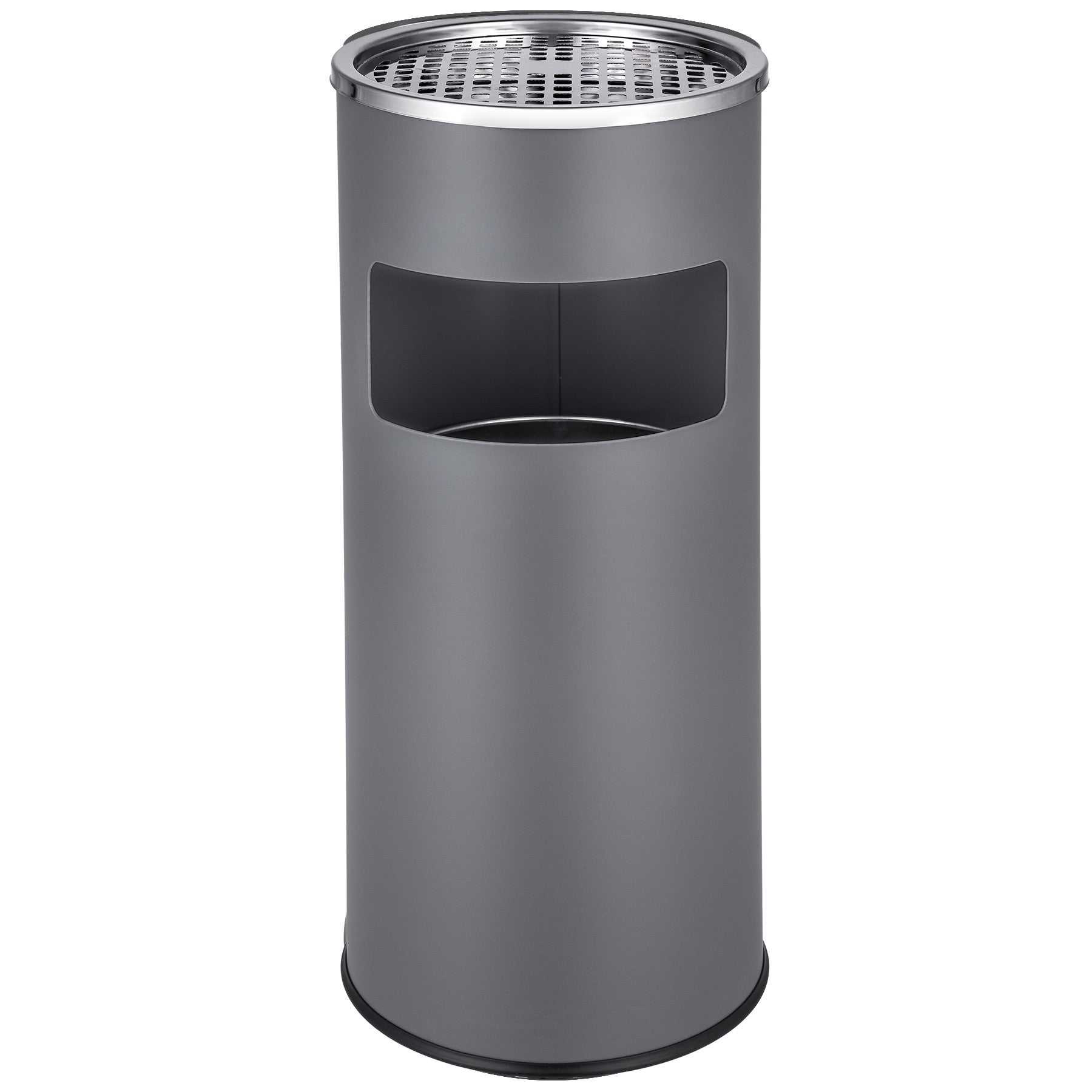 2x Poubelle Cendrier Sur Pied 30L Acier Inoxydable - Modèle Argent Pour Extérieur Et Intérieur