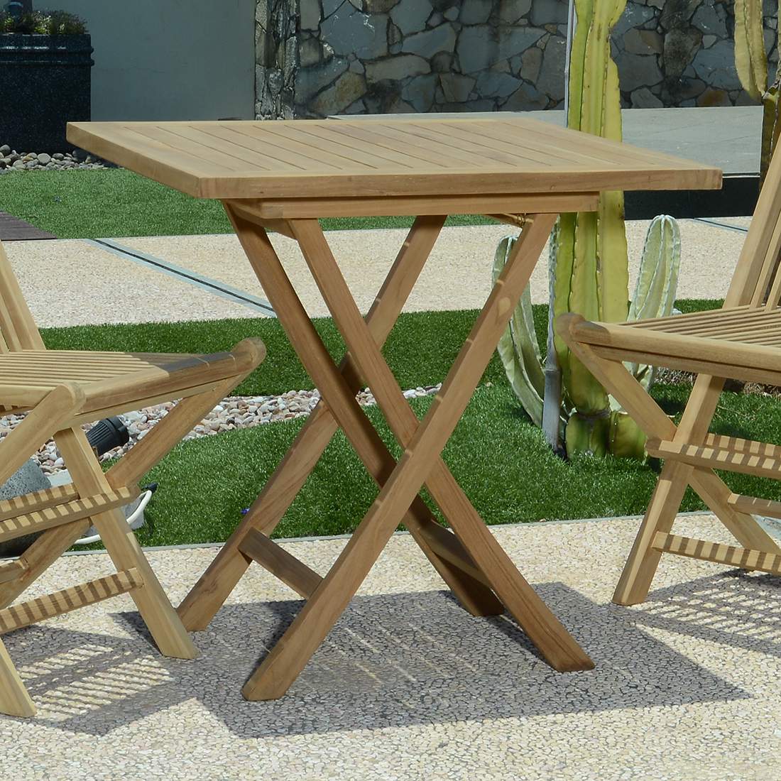 Mesa Plegable Cuadrada Florabest 70x70x71 Cm – Madera Y Acero Para Jardín, Terraza O Picnic