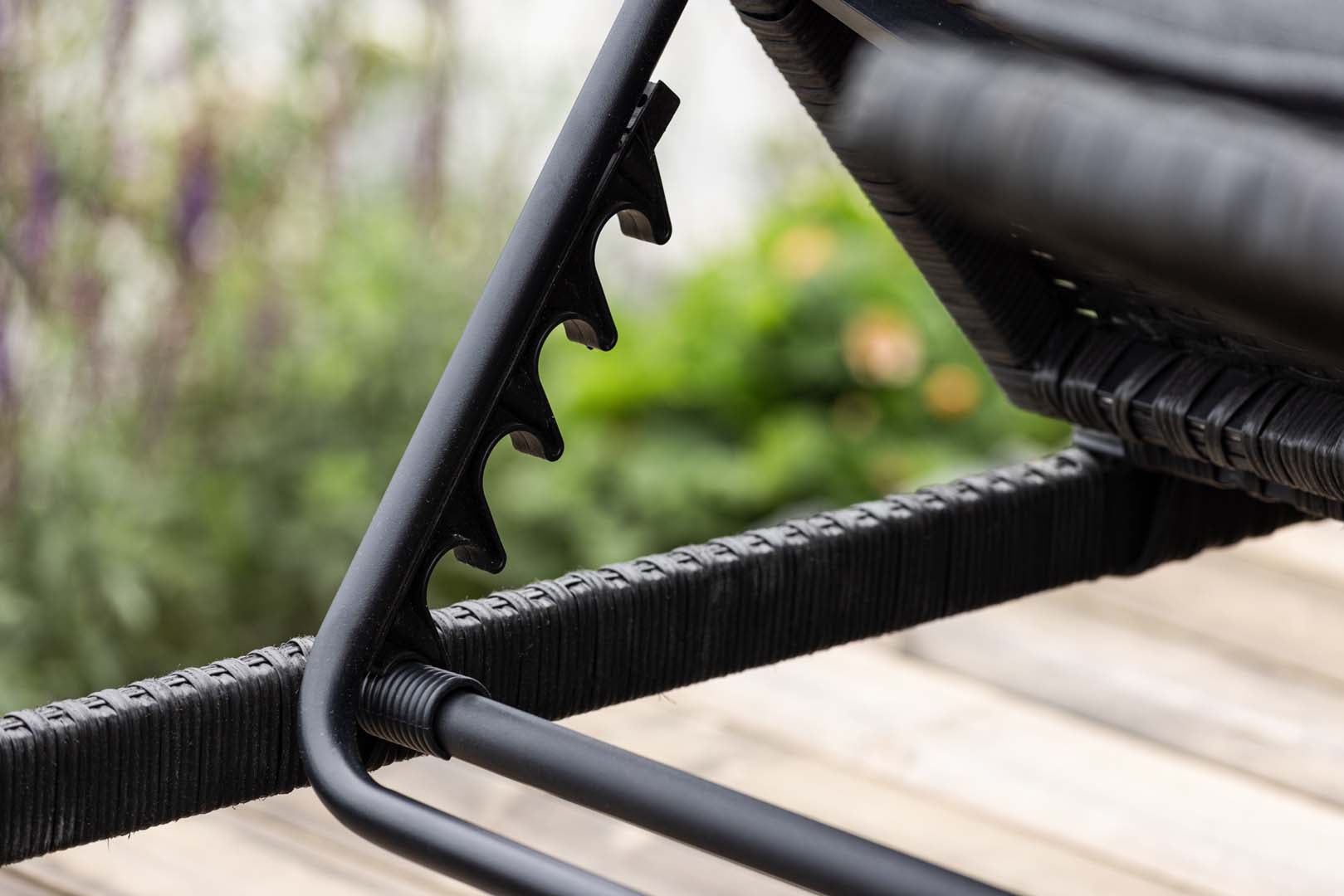 London leżak z poduszka ogrodowa czarny. - 6