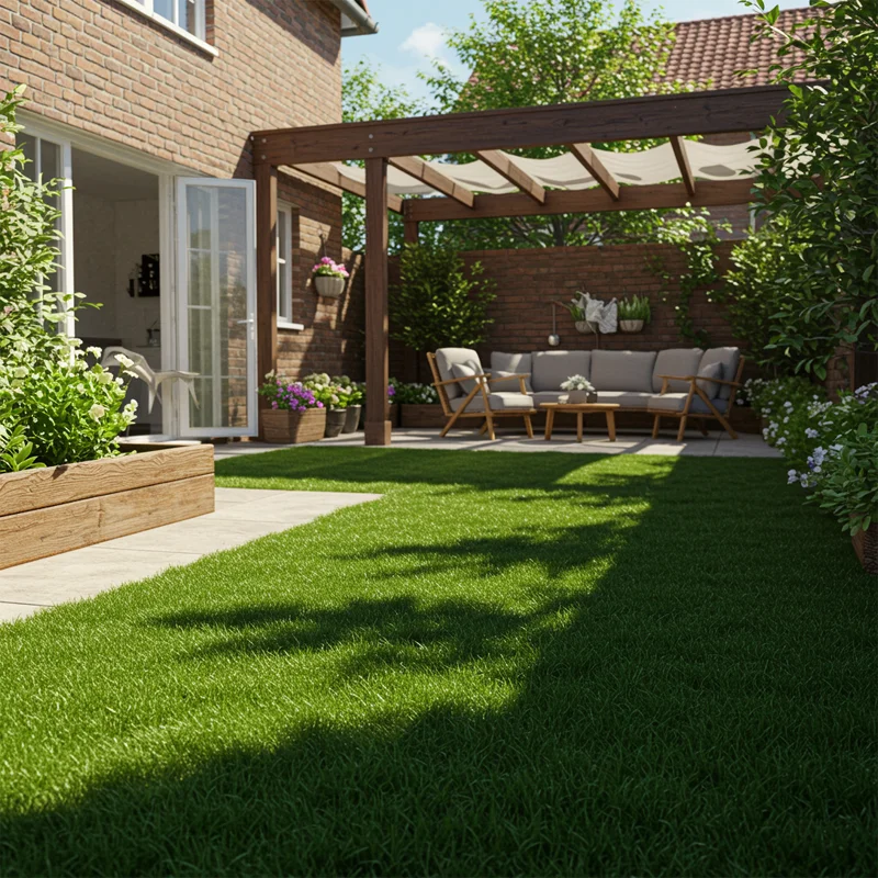 Arquiservi - Relva Caribe 35mm / Rolo 2 x 12m (24m²) Alta Densidade, Natural e Fácil de Instalar para Jardim, Terraço e Piscina - 9