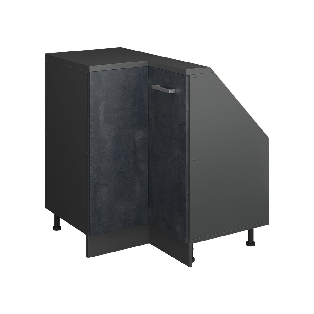 Vicco Szafa skosna Szafka narożna Rion, Czarny beton/antracyt, 75.6 x 81.6 cm z 1 drzwiami