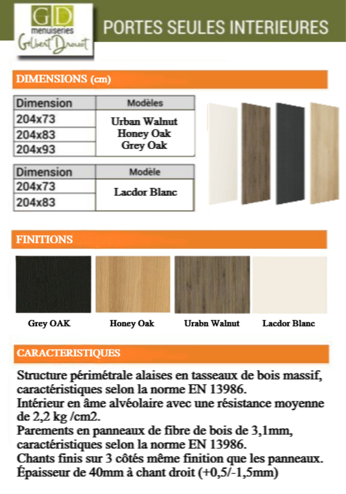 Porte Coulissante Décor Chêne Naturel Honey Oak H204 X L73 Cm, Rail Alu Bandeau Noir, Coquilles Gd Menuiseries - 4