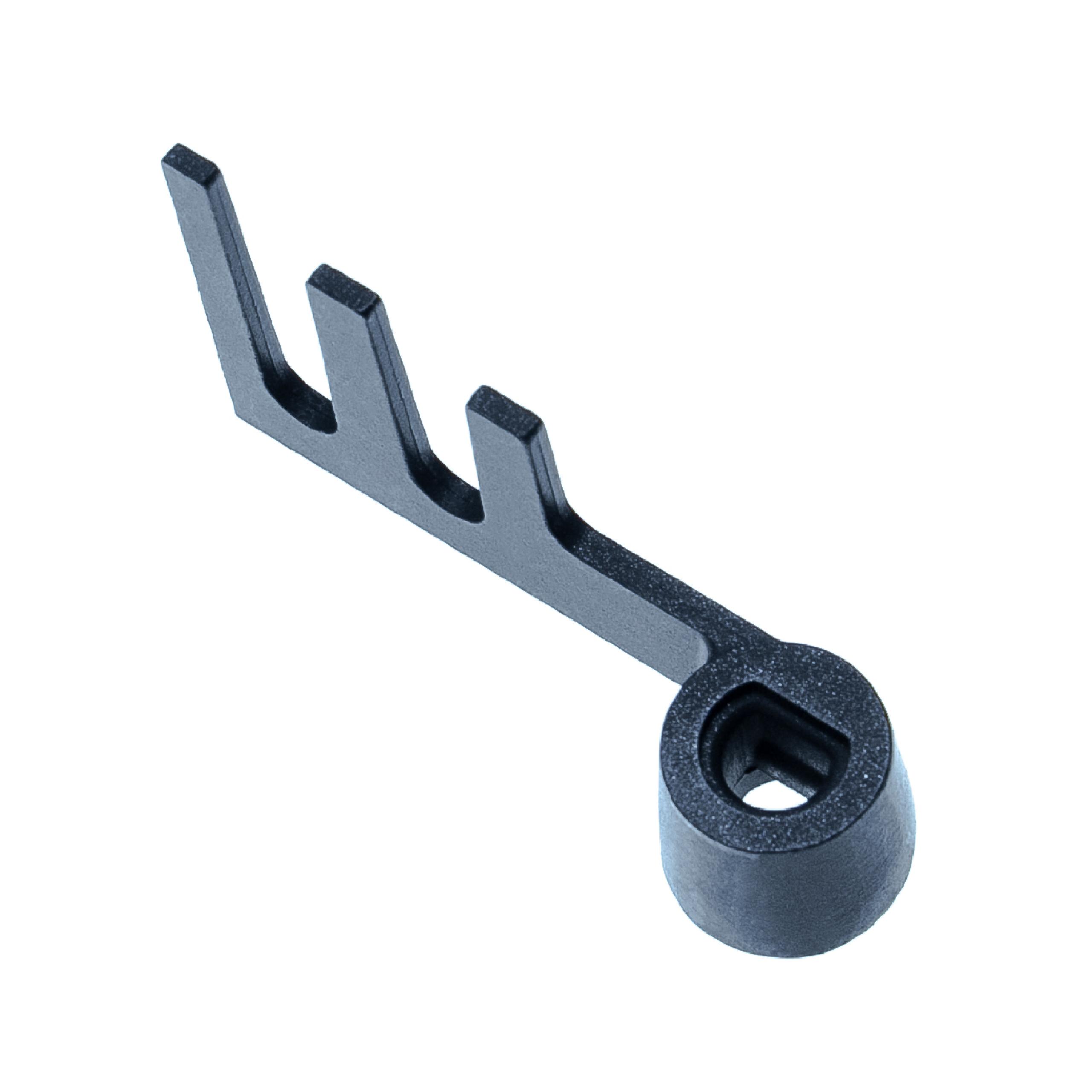 vhbw Crochet pétrisseur compatible avec Kenwood SD 2501, SD 257 machine à pain - Pale à trident, 6,7 x 4,2 cm, aluminium, noir - 5