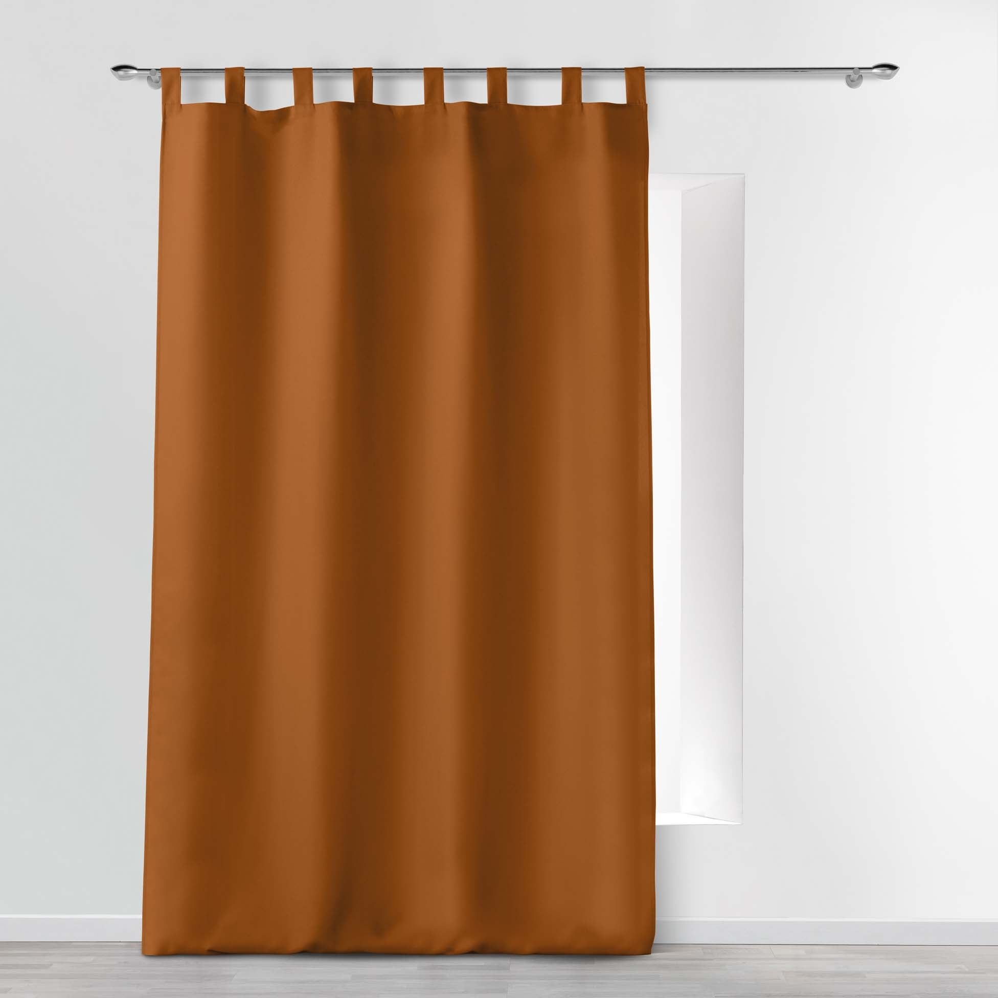 Douceur D'Intérieur Tenda A Passanti 140x260 Cm – Tessuto Unico In Poliestere, Colore Beton, Lavabile