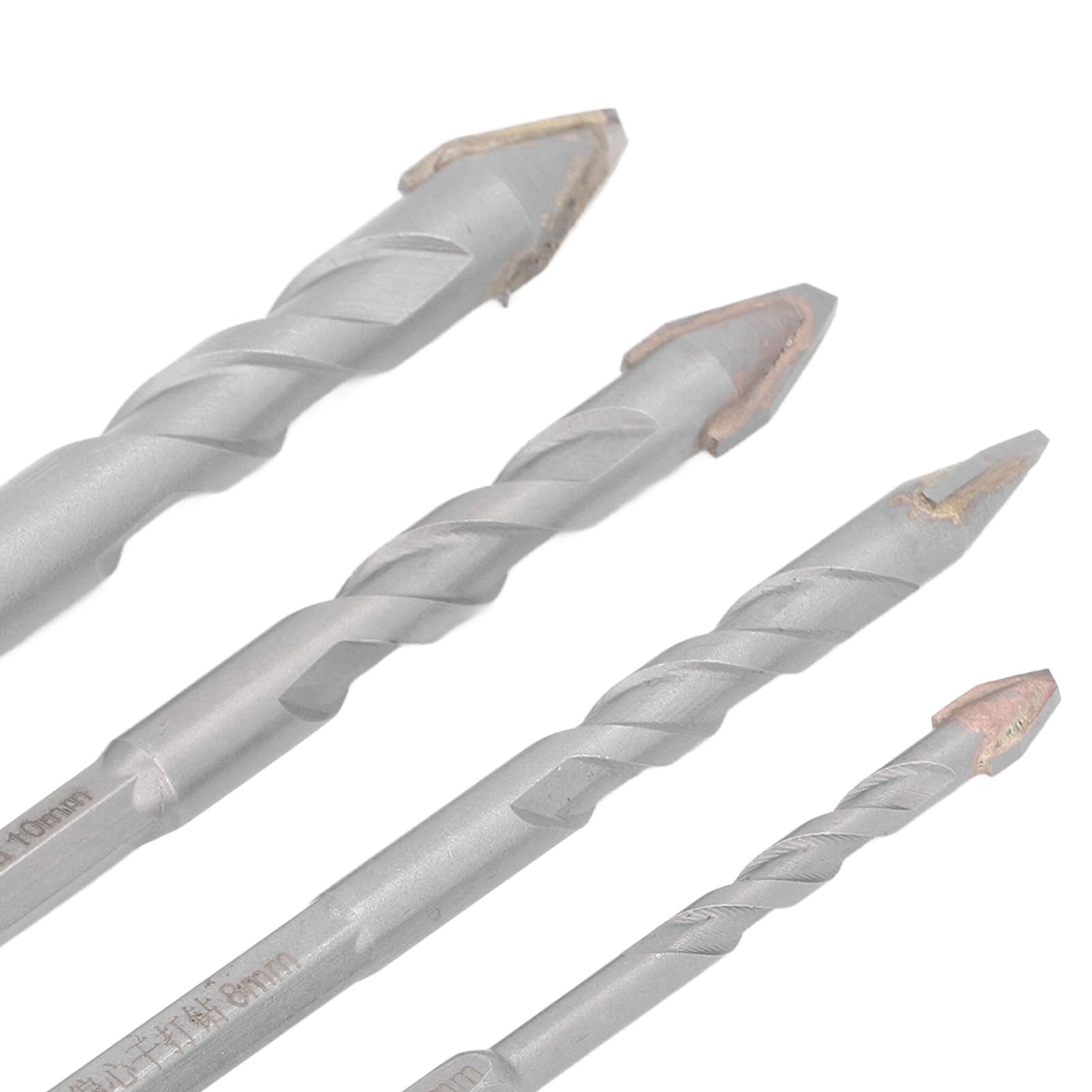 Lot de 4 forets hélicoïdaux en carbure cémenté, forets de maçonnerie filetés multifonctions pour sablage au jet de sable pour verre et céramique - 8