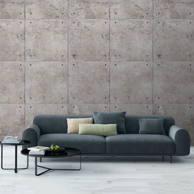 Papier peint effet beton banché