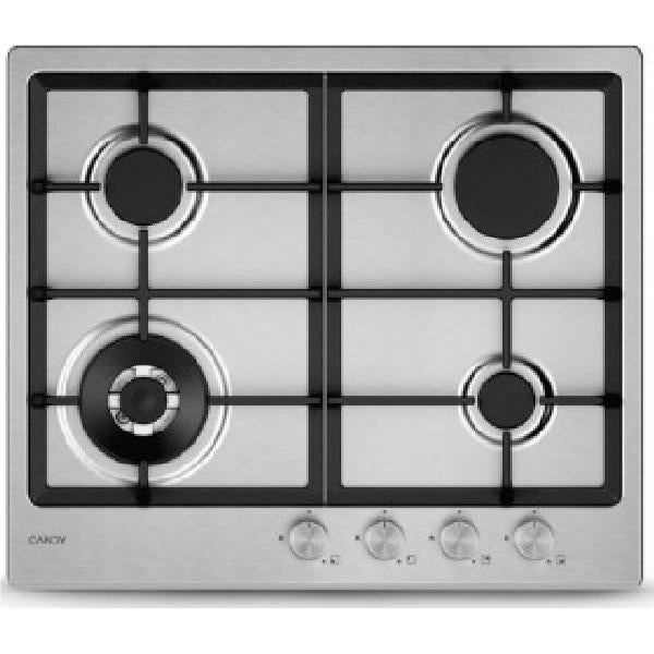 Candy Placa De Cocina Empotrada Moderna Chg6bf4wtx De Acero Inoxidable De 60 Cm Y 4 Quemadores Acero Inoxidable, Leroy Merlin