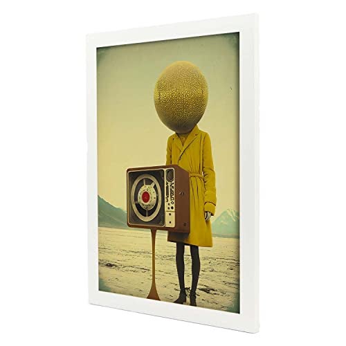 Nacnic Poster Cabeza Micrófono En Estilo Surrealismo Cinematográfico Ilustraciones Y Grabados De Historieta Abstracta Para A3 Marcos Blanco - 2