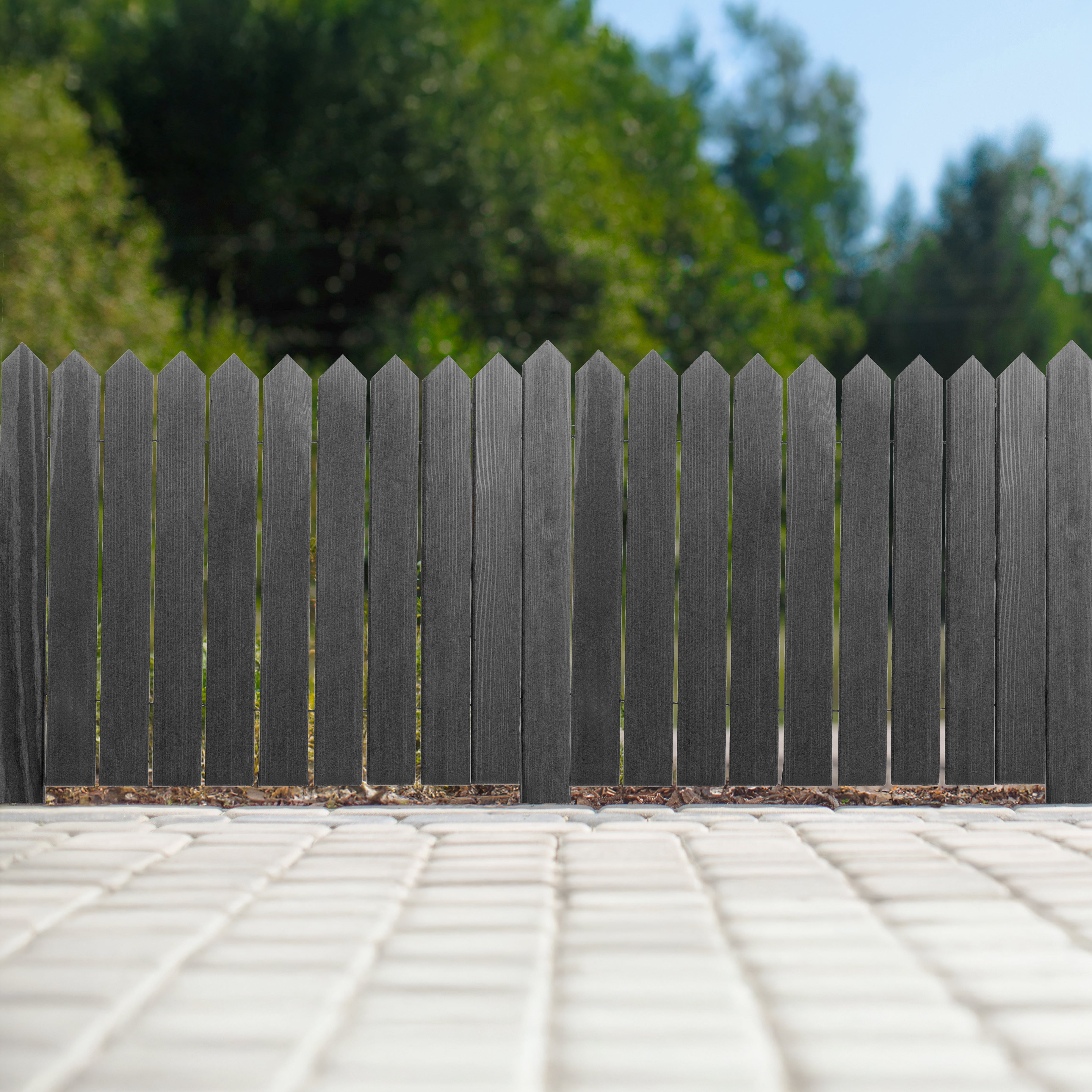 Rollborder lattes en bois | 40 cm de haut et 200 cm de long | Clôture en bois | Clôture parfaite comme bordure de jardin en osier | anthracite - 10