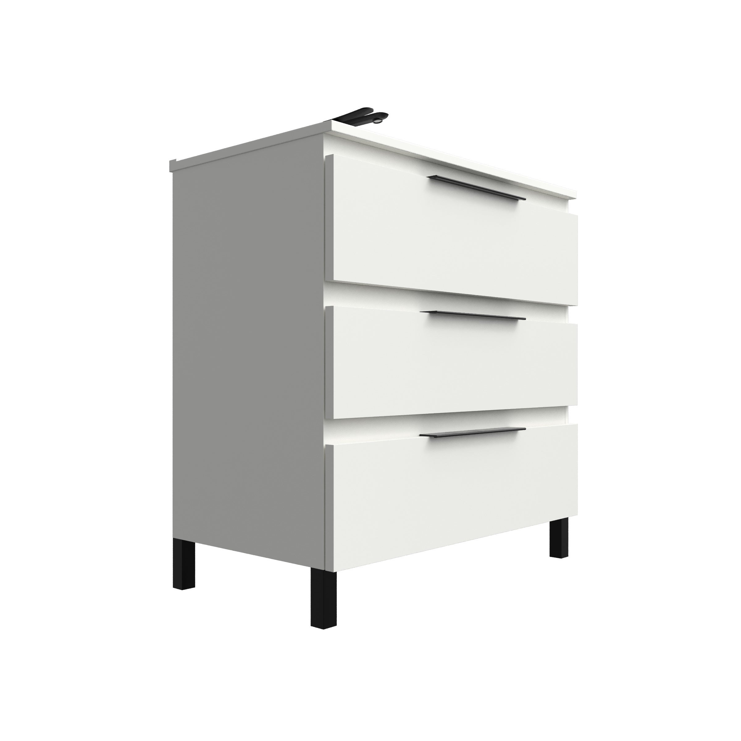 Conjunto Aprilia de mueble y encimera en medida 80 cm, acabado blanco con tirador directivo - 2