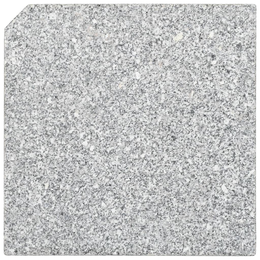 Plaques de poids de parasol 4 pcs Granit Gris Carré 100 kg - 6