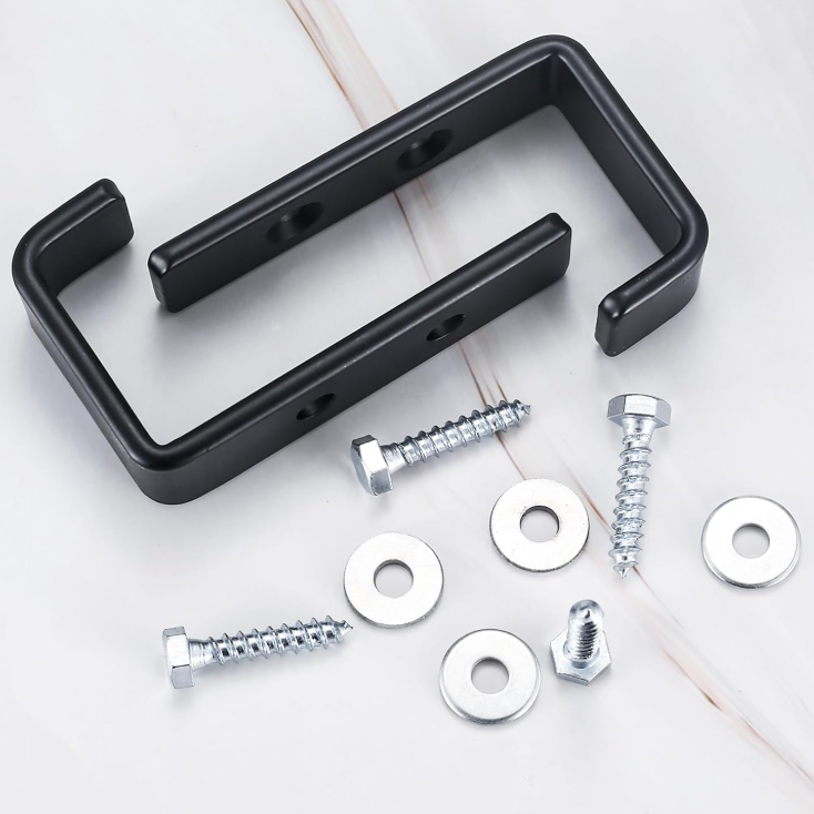 Ganci tendi fettuccia, 4 pezzi, per pali di tenda fino a 10 mm di spessore e 20 mm di larghezza, plastica ABS nera, ganci per tenda da esterno, tenda da sole