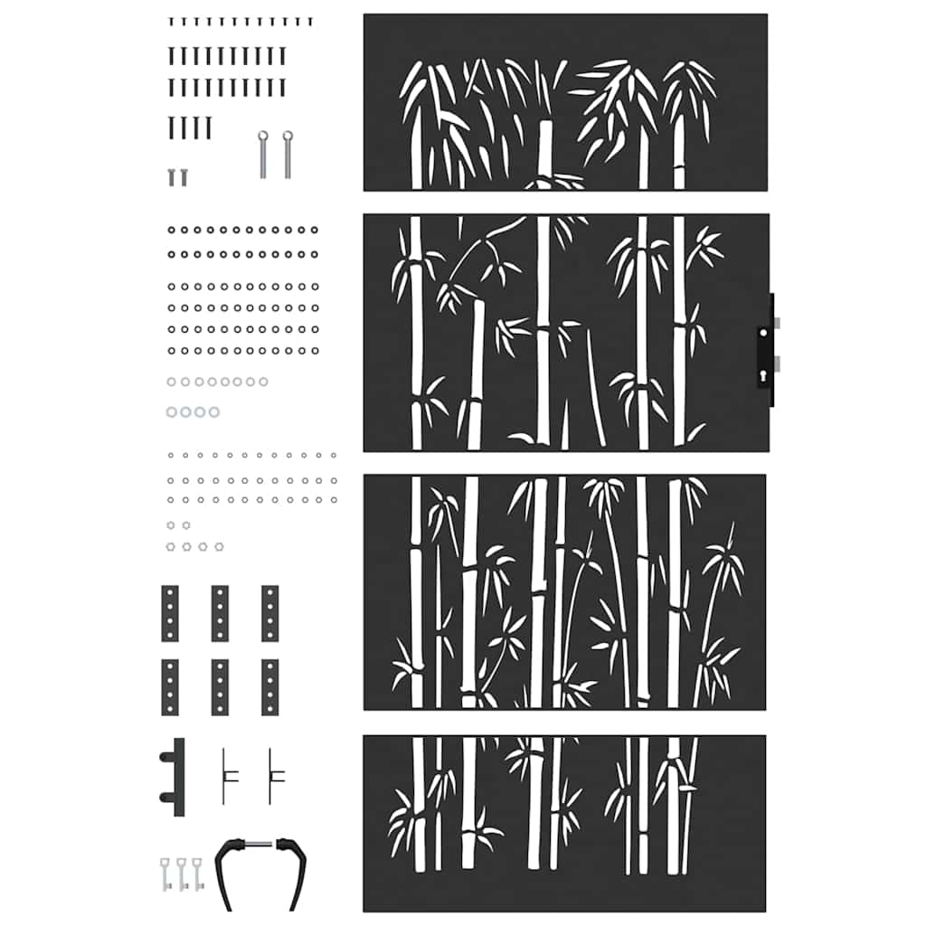 Porte de Jardin Noir 85 x 200 cm Acier peint par poudre vidaXL - 8