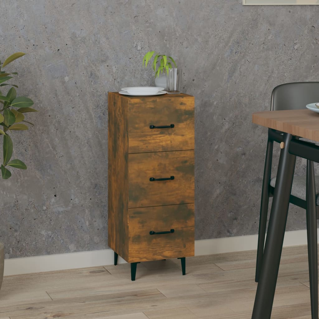 Credenza Rovere Fumo 69,5x34x90 cm in Legno Multistrato vidaXL