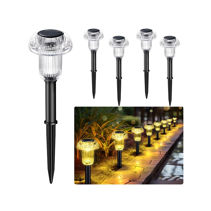 4 sztuki lamp solarnych, zewnętrzne oświetlenie ogrodowe LED, lampki w kształcie grzybów - ciepłe światło