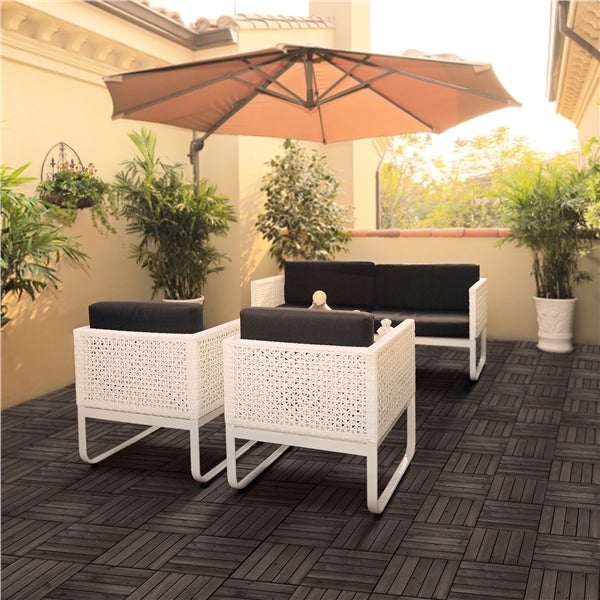 Lot de 27 Caillebotis Bois Exterieur Noir 5 lattes Yaheetech - 3