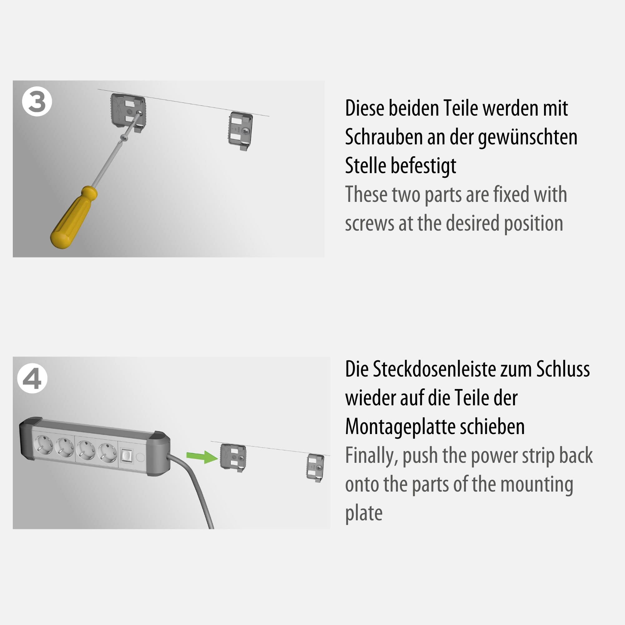 Bande de douille de ligne en aluminium premium avec interrupteur 10 fois 3m H05VV-F 3G1.5 - 9