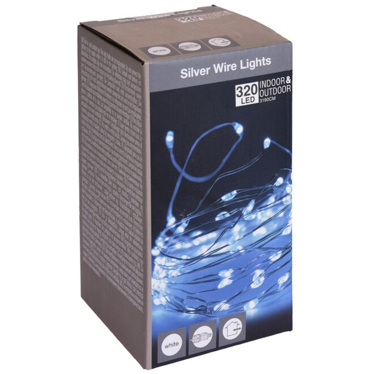 Lampki druciki girlanda 320 Led zimny biały