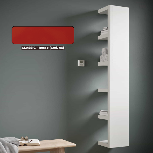 Radiateur sèche-serviettes design électrique QUADRAQUA 500W rouge - IRSAP - QDRL030A05A4NNN