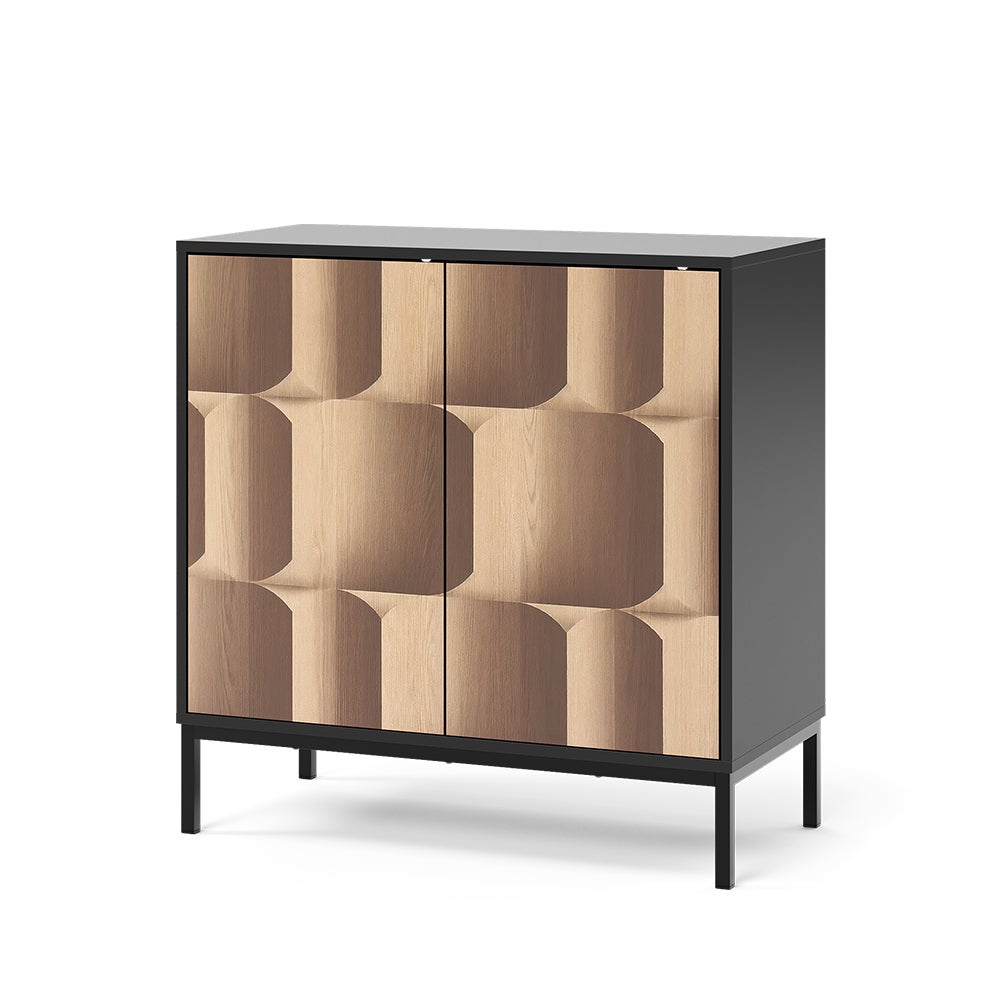 Vicco Kredens Eliza, Czarny/dąb, 80 x 81.2 cm z 2 drzwiami