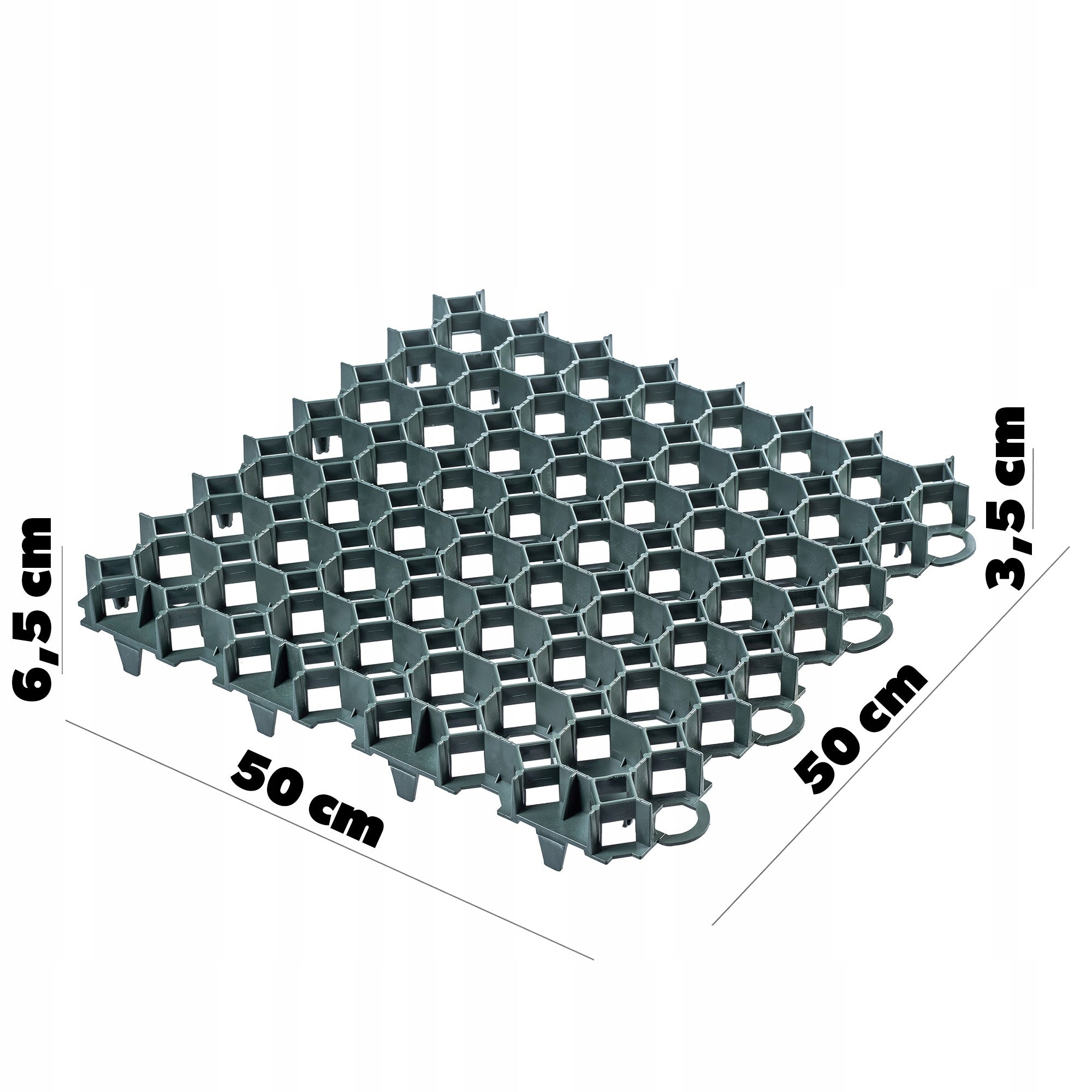 KADAX Dalles Stabilisatrices en Plastique 50 cm, Stabilisateurs de Gravier, Dalles à Engazonner pour Jardins, Grilles de Gazon (Vert, Lot de 16) - 2
