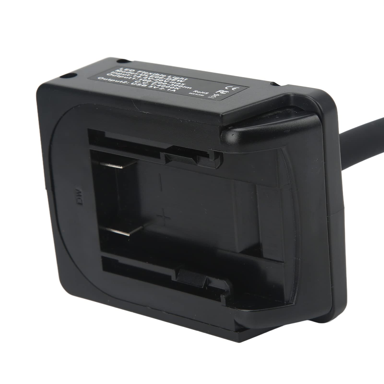 NestNiche LED luz de trabalho lâmpada pescoço de ganso sem fio 3 modos USB duplo com gancho para bateria de 14,4 V 20 V com gancho, luz mecâni - 9