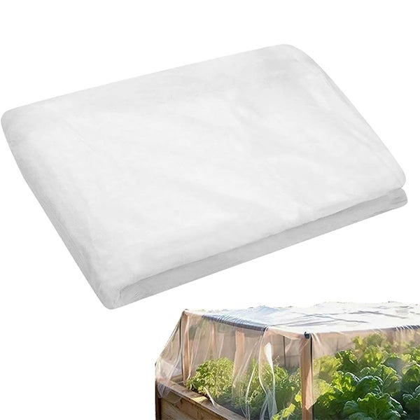 Biała moskitiera (szerokość 2,4 x długość 10 m), siatka ochronna, bariera przeciw roślinom, osłona roślin