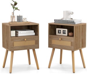 Comodino Sospeso In Rattan Tisaia Di SKLUM – Rotondo, Diametro 37,5 Cm, Laccato, Per Camera Da Letto E Soggiorno