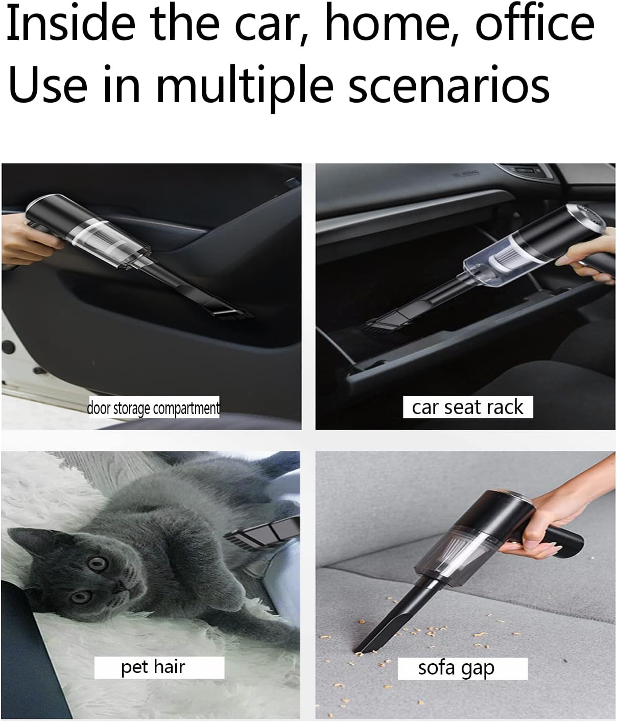 Aspirateur à main sans fil, aspirateur de voiture à aspiration 8000pa, aspirateur portable 120W, avec 5 accessoires et câble de chargement - 5