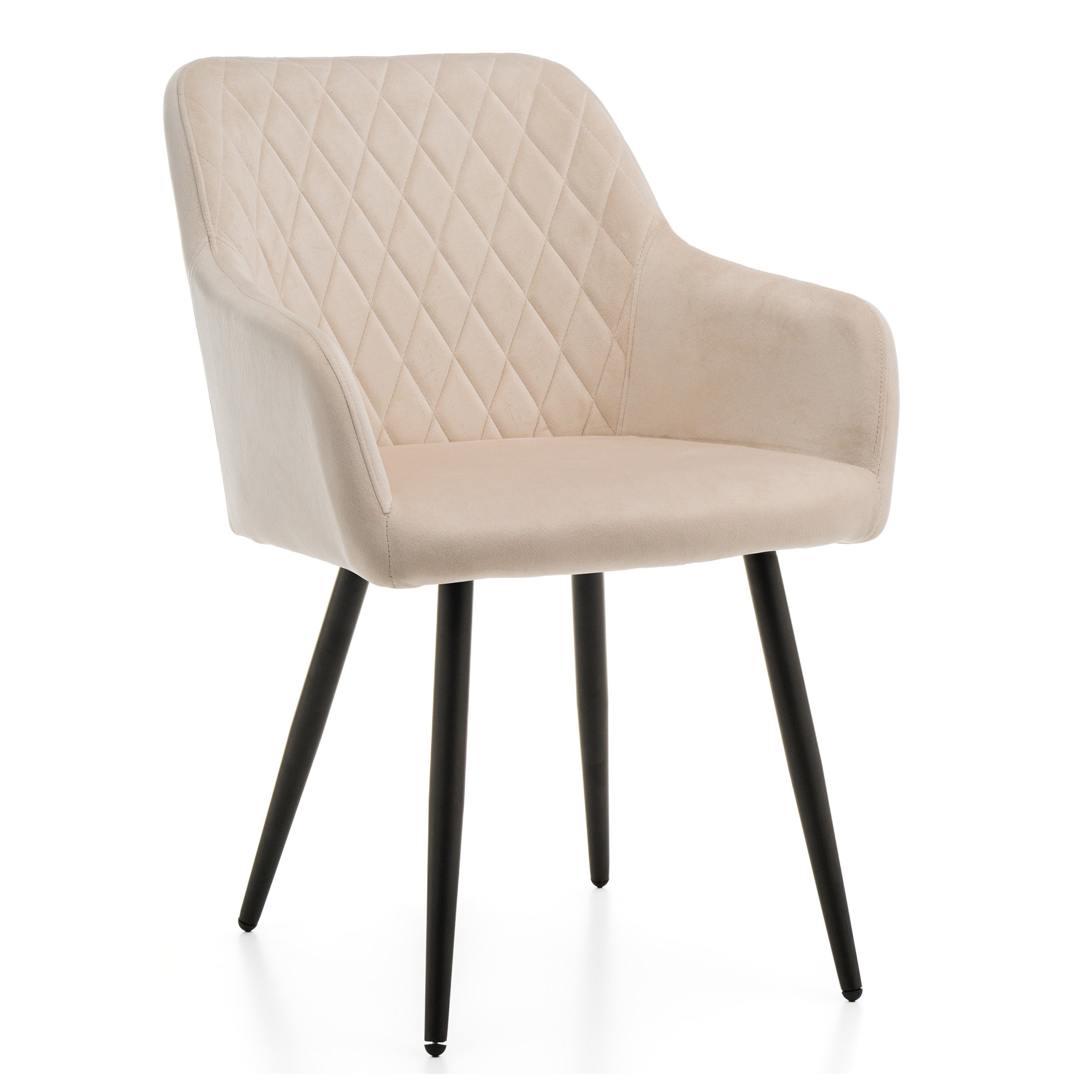 Krzesło tapicerowane welurowe do salonu jadalni TODI beżowe