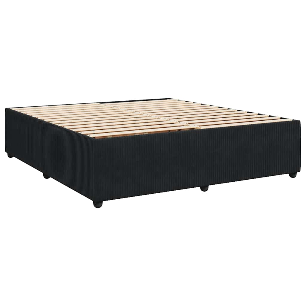 Cadre de lit sans matelas noir 200 x 200 cm en velours - 3
