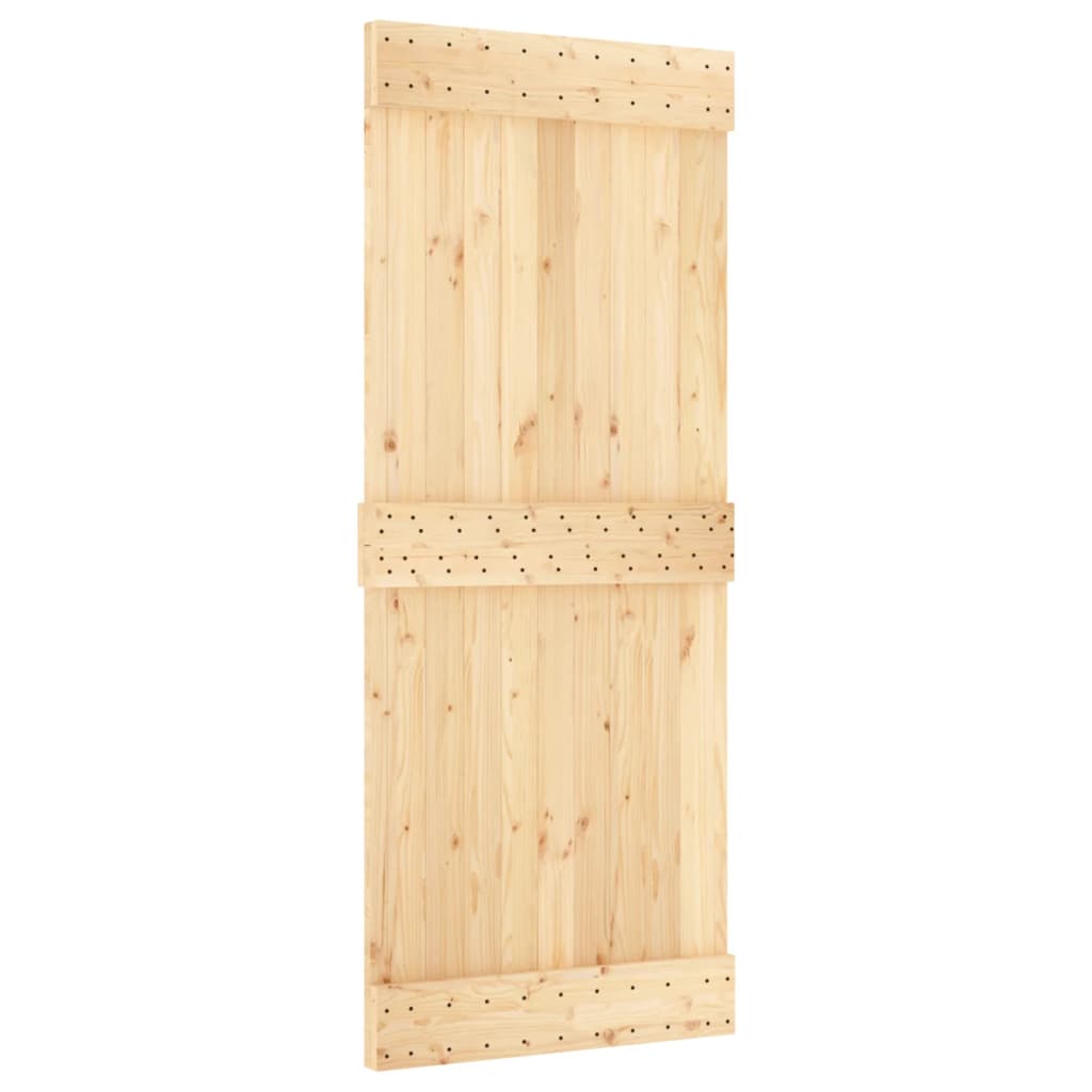 Puerta corredera con herrajes madera maciza de pino 85x210 cm vidaXL - 4