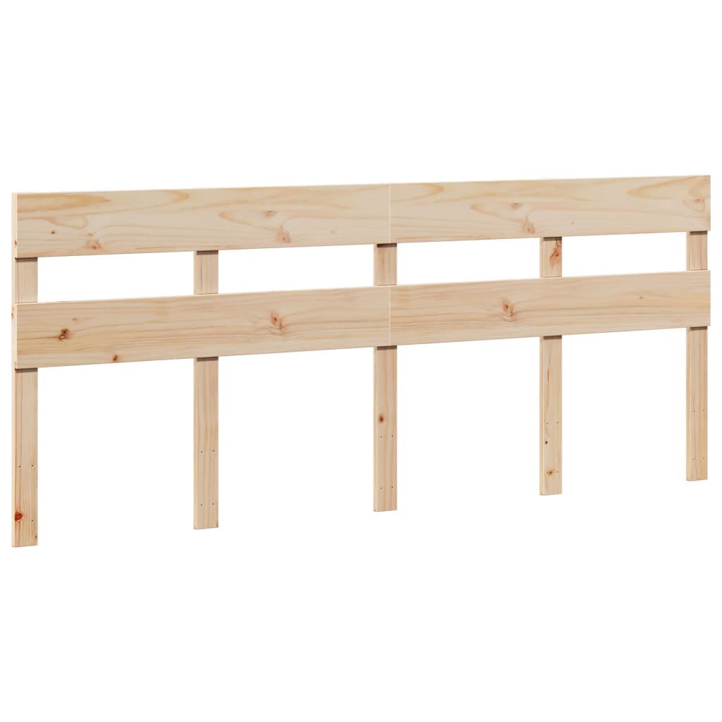 Cadre de lit sans matelas en bois massif de pin pour la chambre, 200 × 200 cm - 5