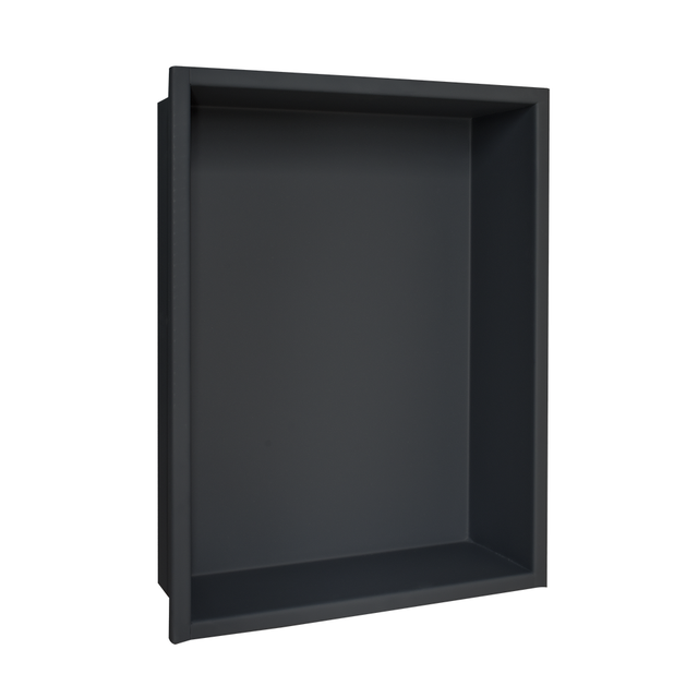 Niche design 40 x 30 cm encastrable en acier inox de couleur noire