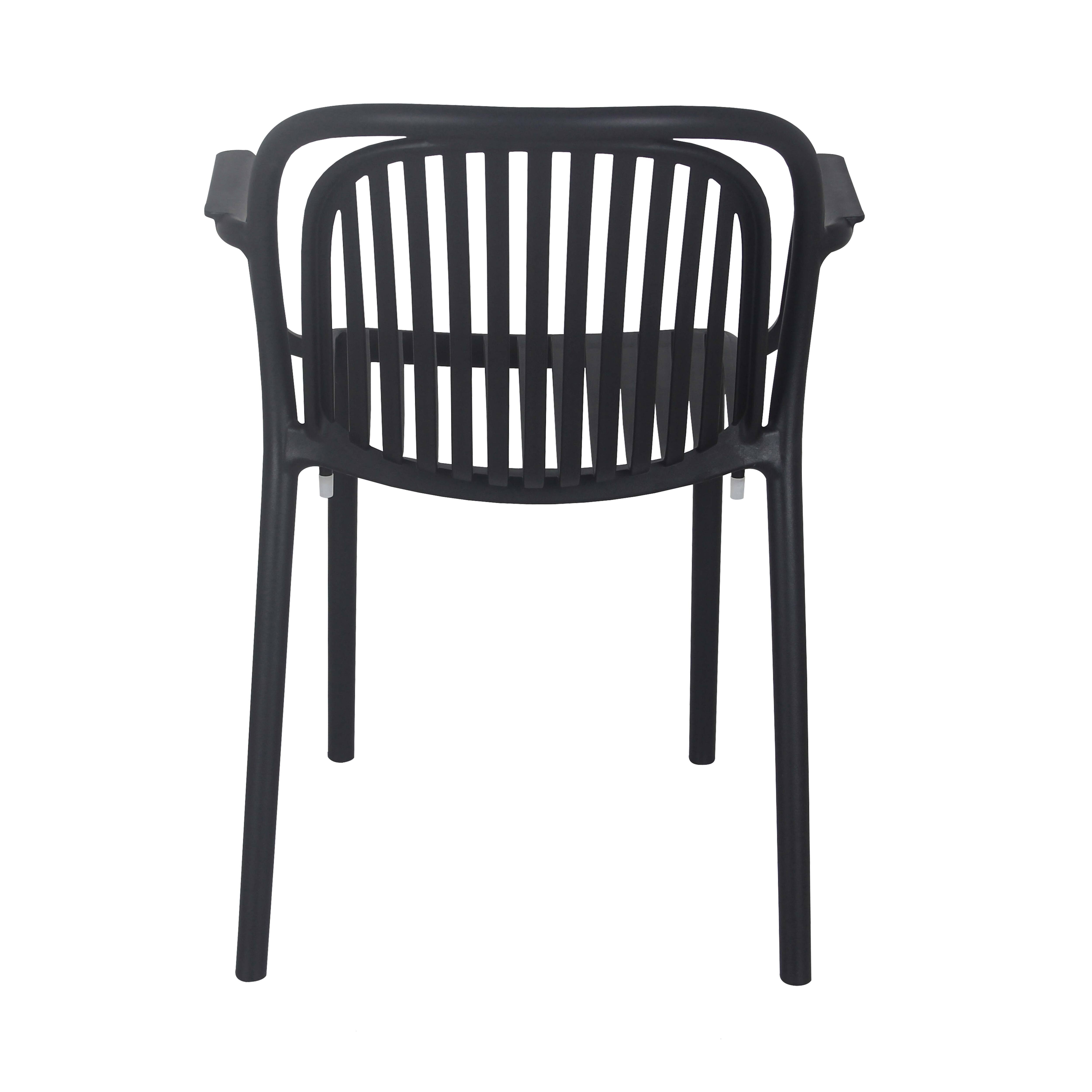 Lot de 4 fauteuils en plastique noir - 6