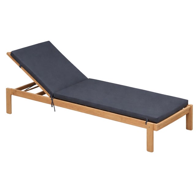 Matelas Bain de soleil extérieur imperméable MINORQUE - Gris anthracite - 60x190 cm - Polyester