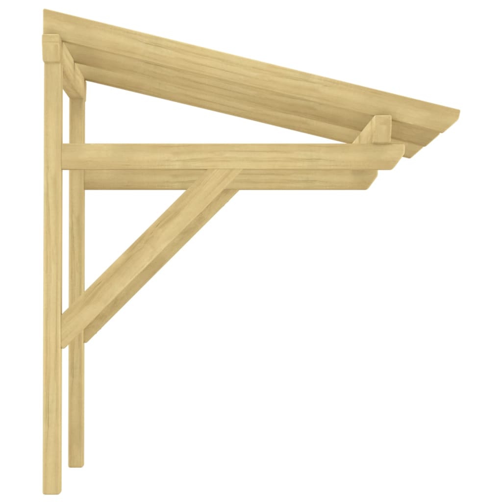Toldo de porta 100x100x80 cm pinho maciço impregnado vidaXL - 4