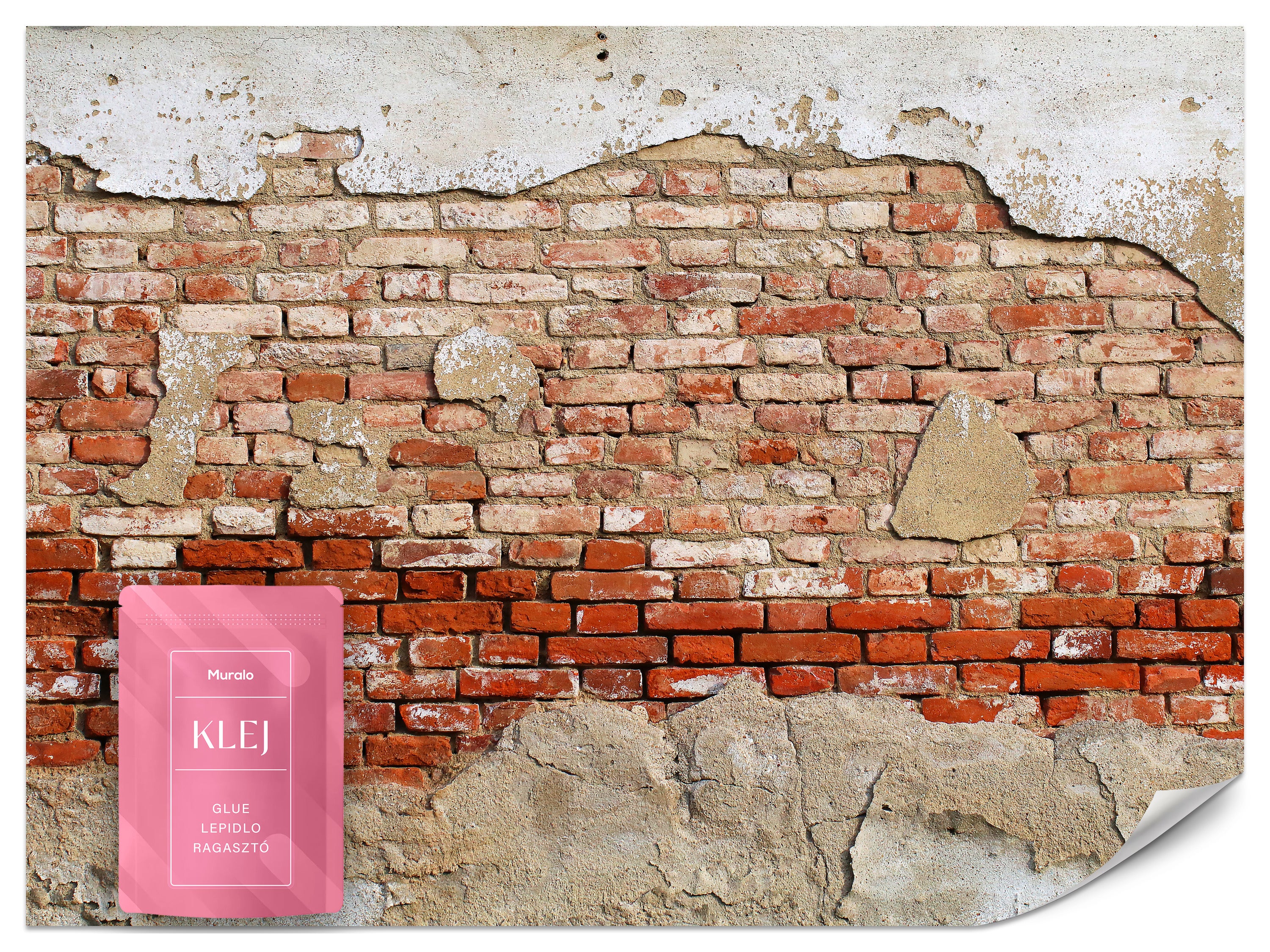 FOTOTAPETA ŚCIENNA DO SALONU CEGLANA ŚCIANA ABSTRAKCJA MUR BETON 3D 300x210