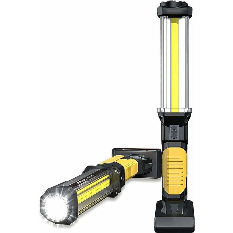 Akumulatorowa lampa robocza LED, lampa inspekcyjna COB, latarka z bardzo mocnym magnesem do garażu samochodowego, warsztatu, majsterkowania, 1 sztuka