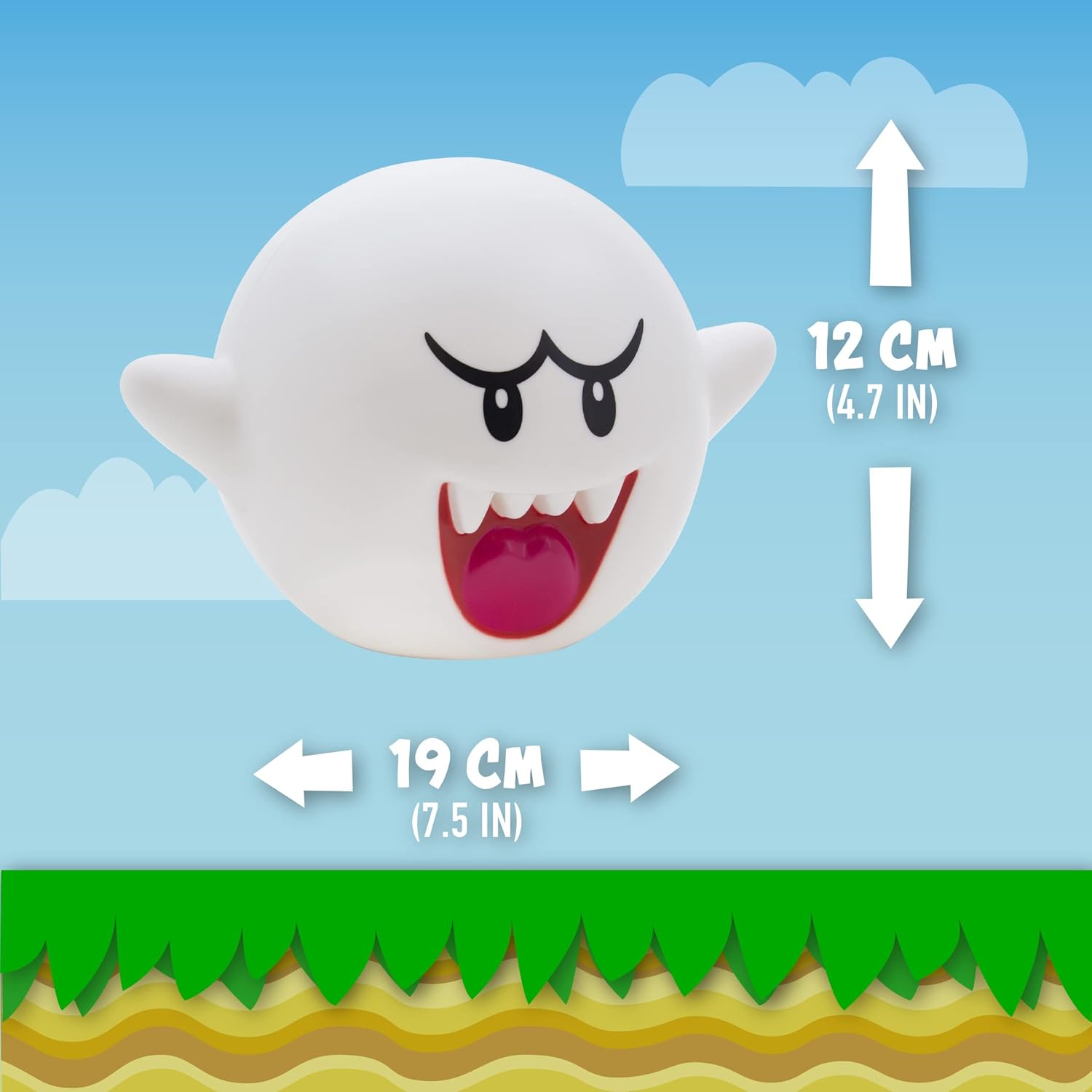 Oficjalnie licencjonowana lampa 3D Super Mario Boo Bros., idealna do domu lub biura, świetny prezent dla miłośników gier retro. - 4