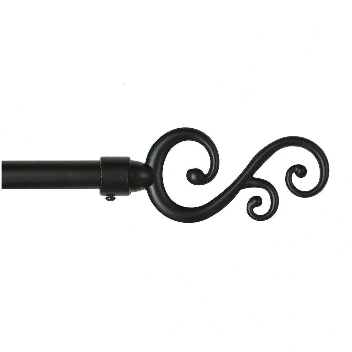 Karnisz Żelazko Rozsuwany Karnisz Kółka Spirale 120-210 Cm Czarny