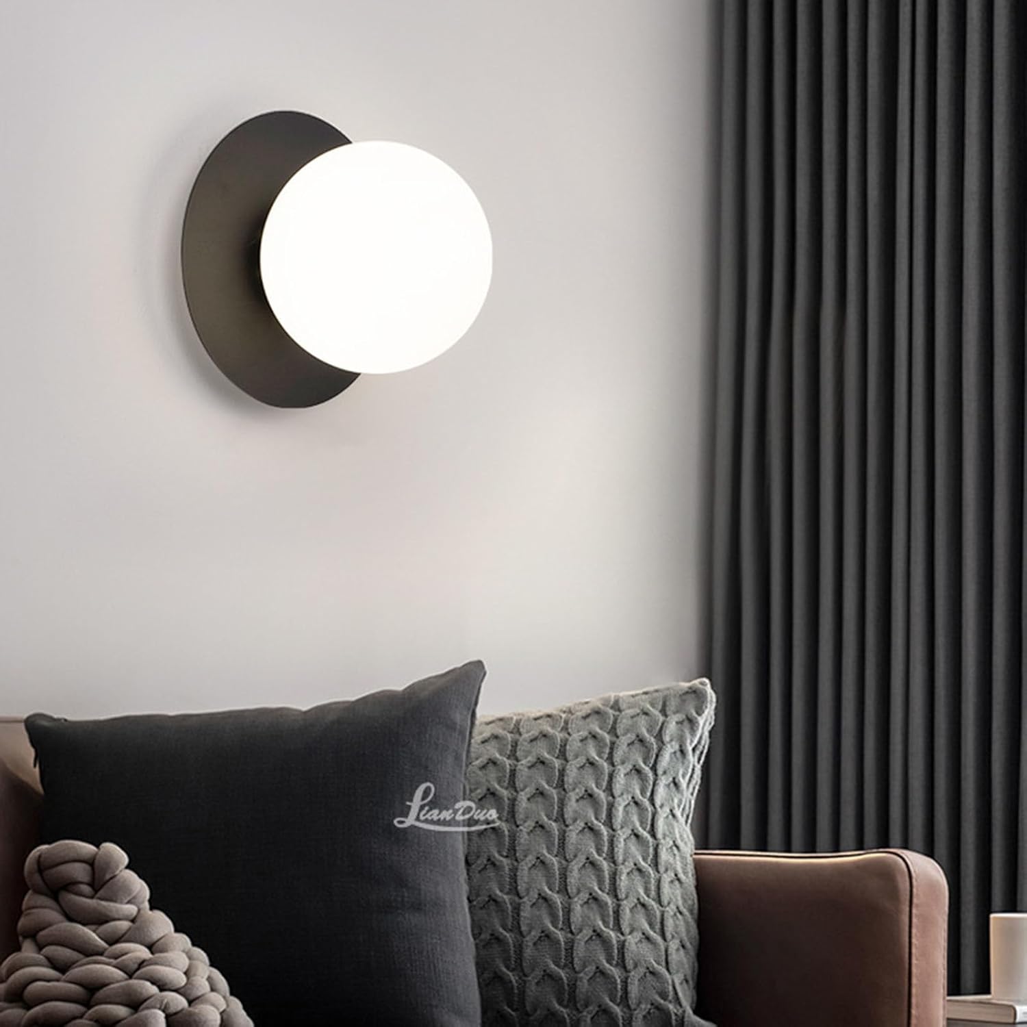 Nowoczesna lampa ścienna do wnętrz, metalowa lampka nocna w stylu vintage E27, do salonu, sypialni, kinkiet, czarna - 3