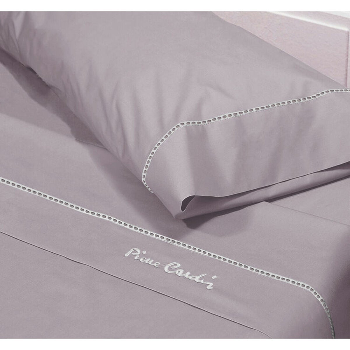 Carré De Soie Pierre Cardin Floral - Écharpe Soie Mauve Vert Sur Bleu, Occasion Très Bon état