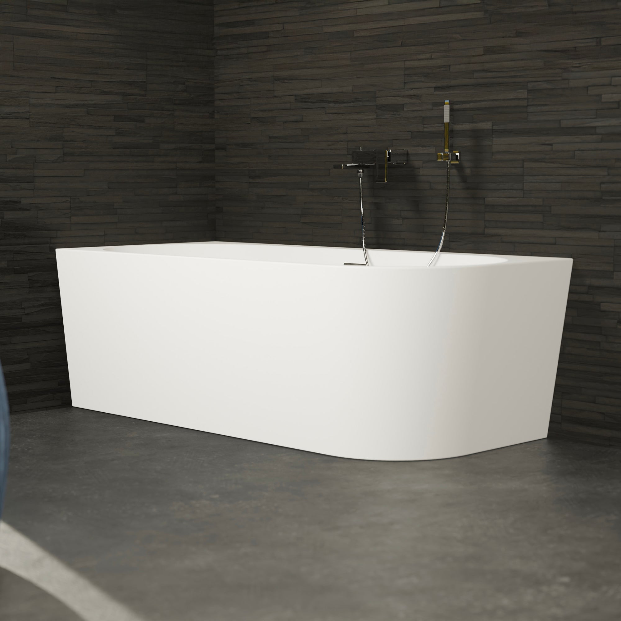 Baignoire Ilot Capri 170 gauche blanche 170 x76 x58 cm, by SPALINA - 3