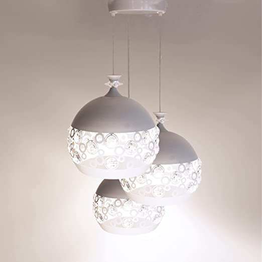 Lampadario Sospensione Moderna MAKA A 3 Globi Forati Stile Arabesque - Per Cucina, Salotto, Camera