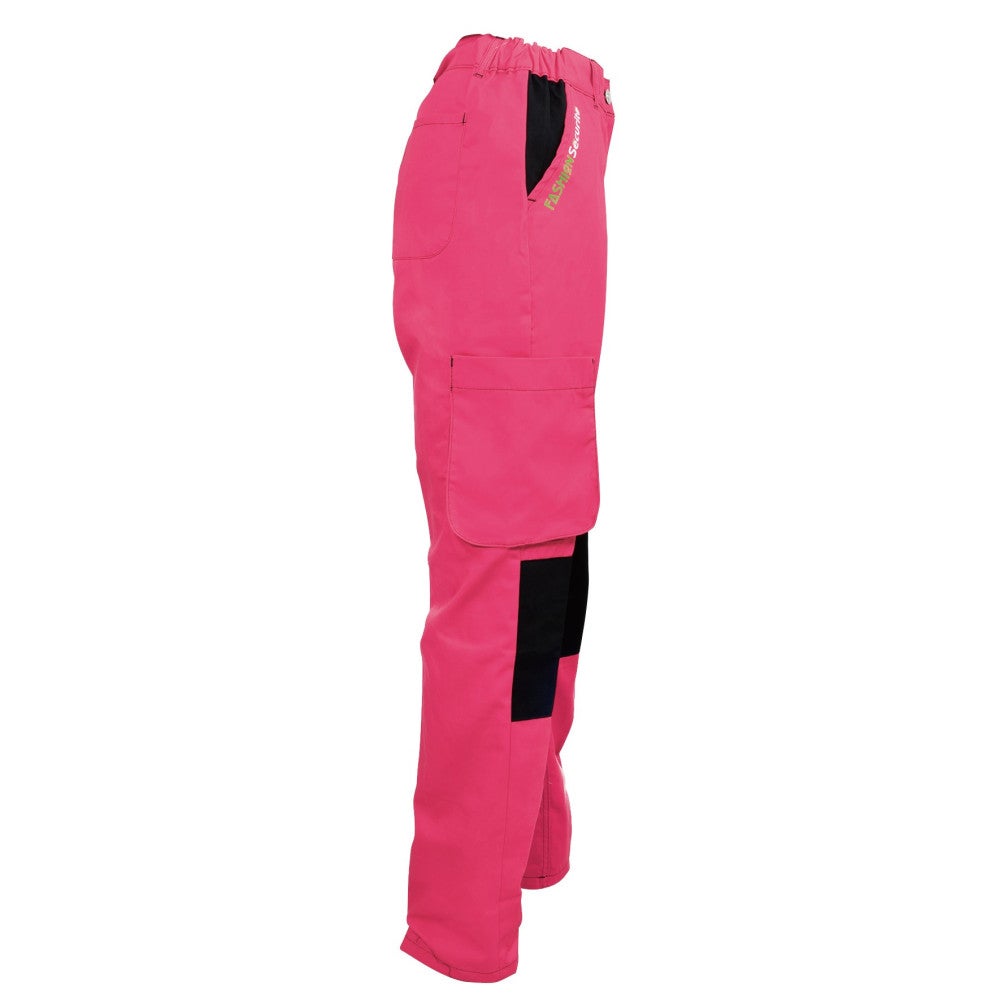 Pantalon de Travail Femme Rose et Noir - Fashion Sécurité - Résistant, Confortable et Tendance - Bricolage et Jardinage - 34 - Taille 34 - 3